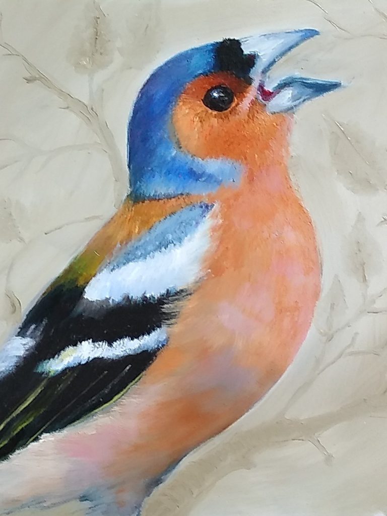 Painting of chaffinch artwork