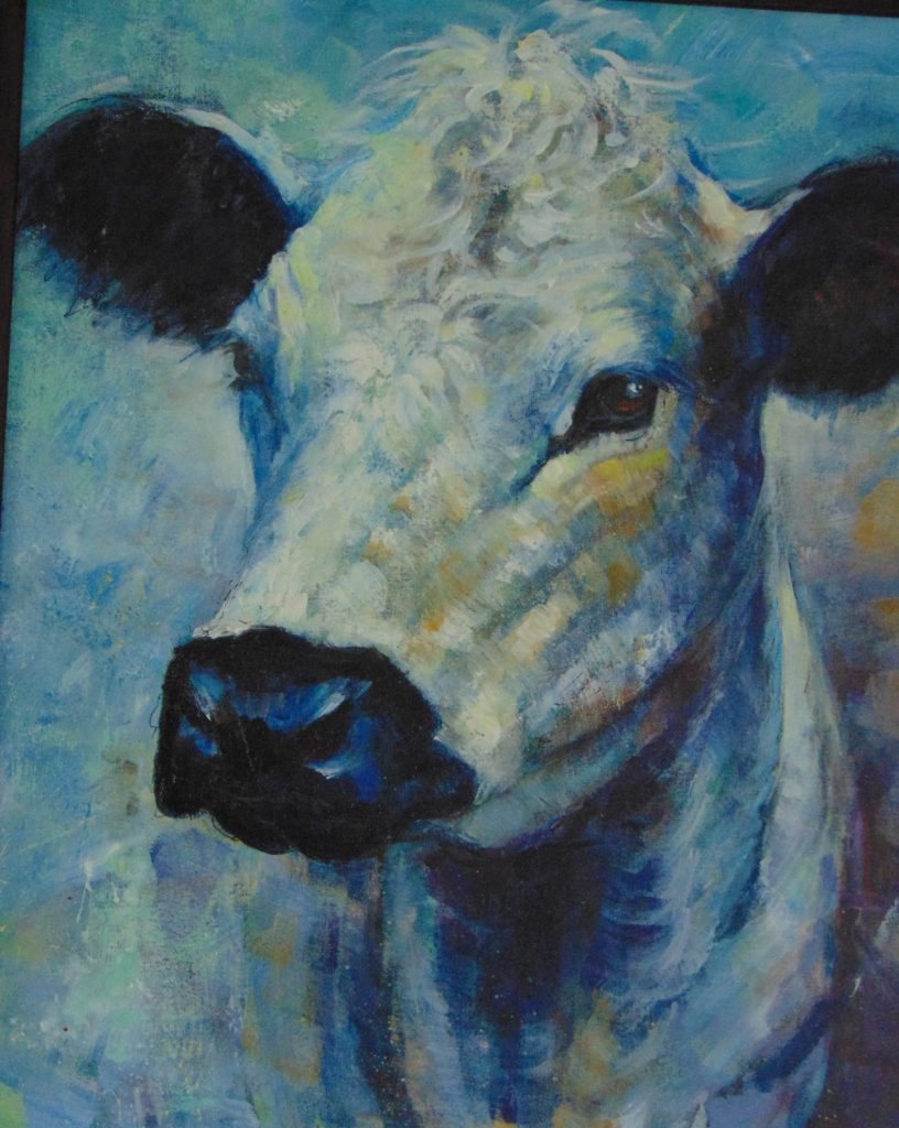Painting of Snowdrop The Cow artwork